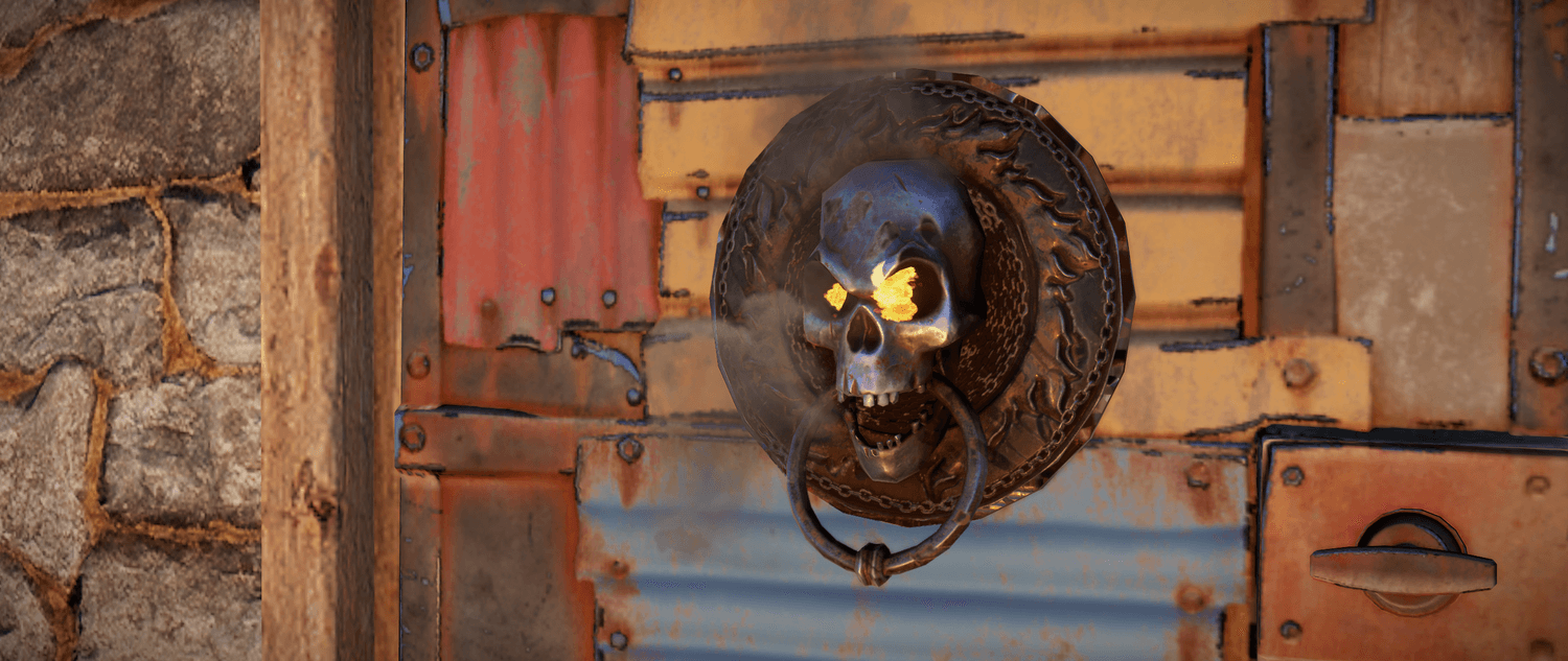 Дверной молоток с черепом Rust