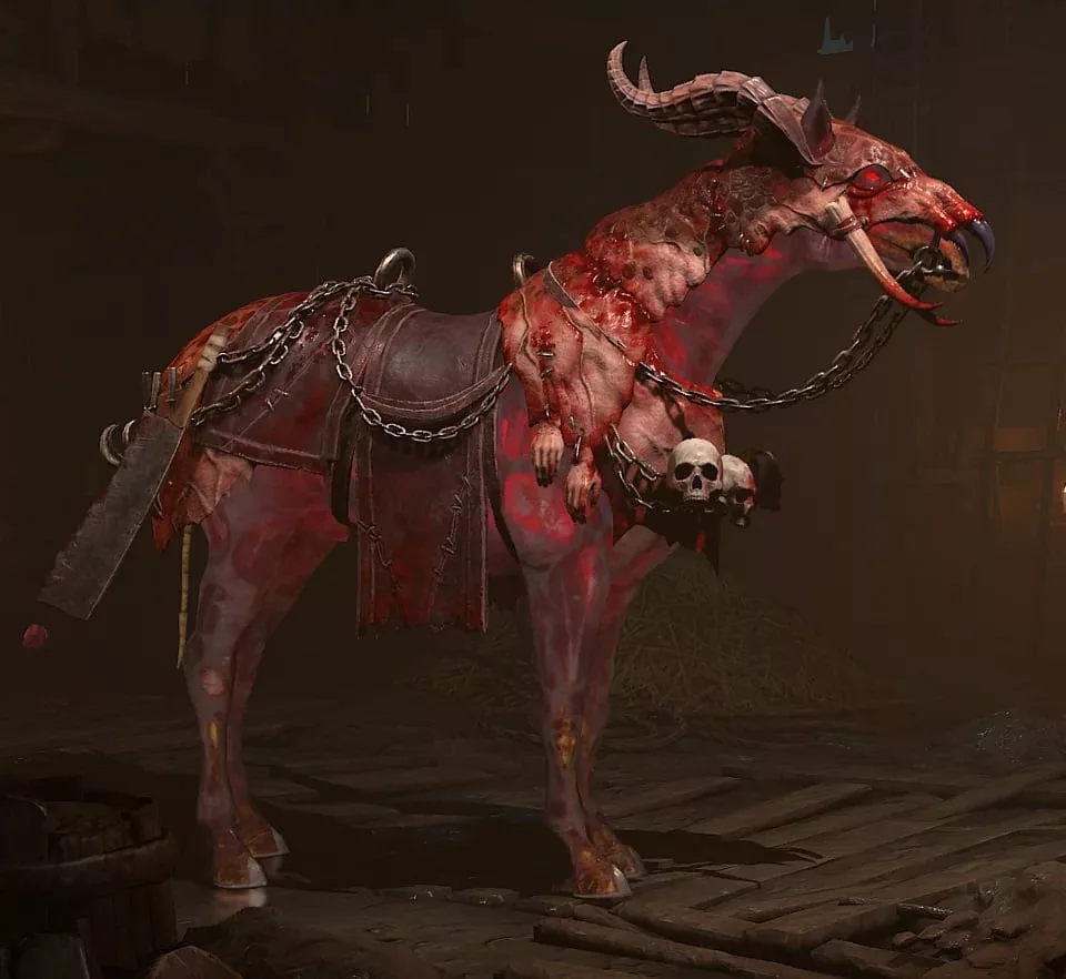 Новая броня для лошади в Diablo IV из свежего мяса